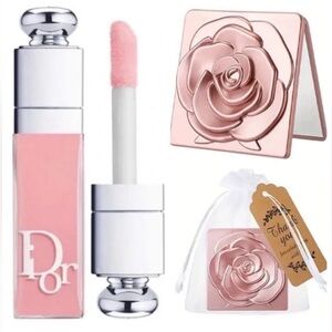 BUNDLE Dior Addict Lip Maximizer 001 Pink NIB Mini + Rose Mirror Unbranded